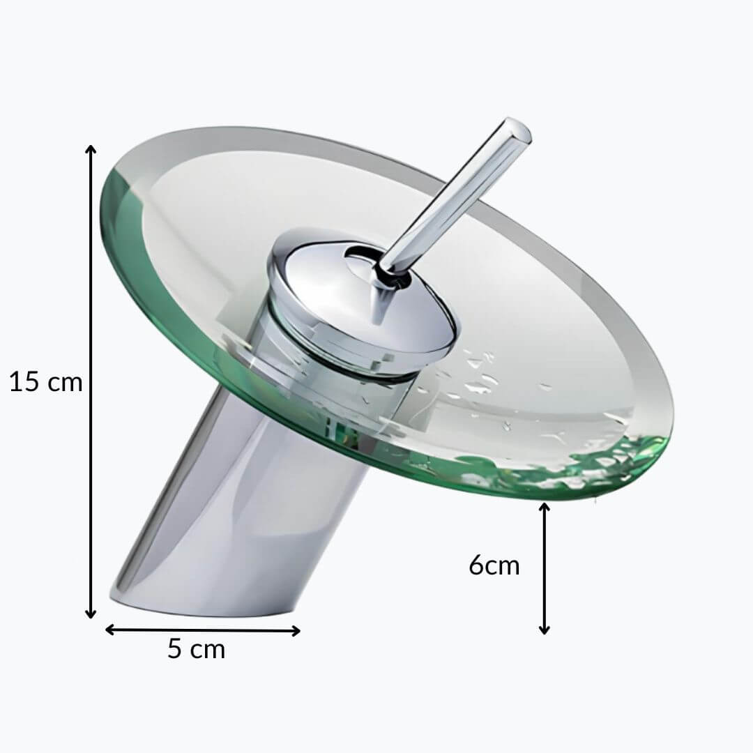 Robinet cascade rond en verre