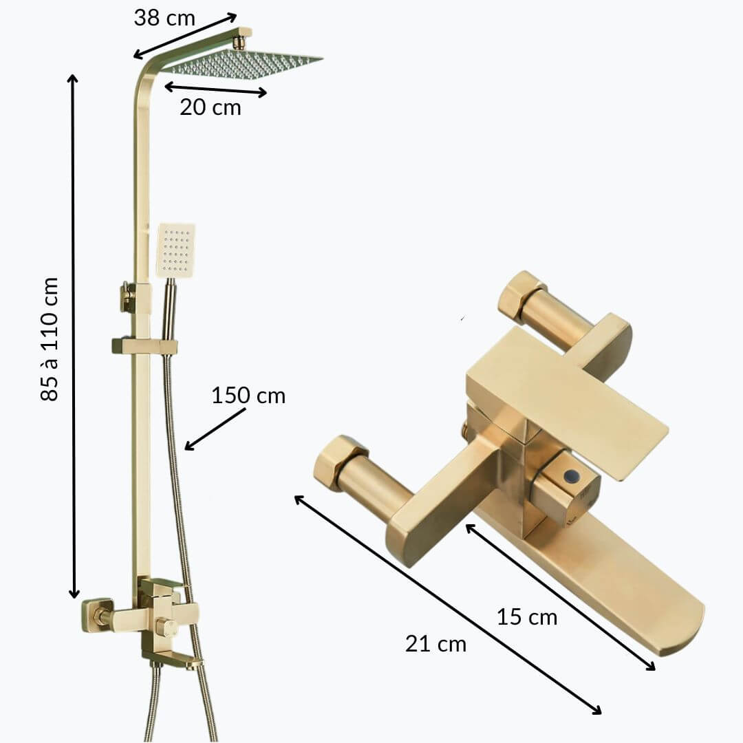 Robinet douche 3-en-1 avec bec pivotant