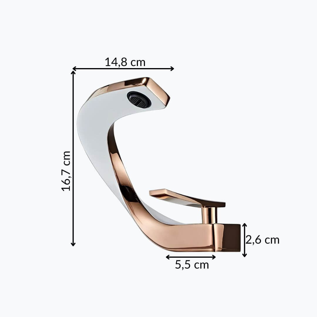 Robinet lavabo finition or rose