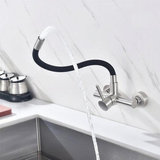 Robinet mural cuisine – mitigeur pliable avec bec orientable 360°