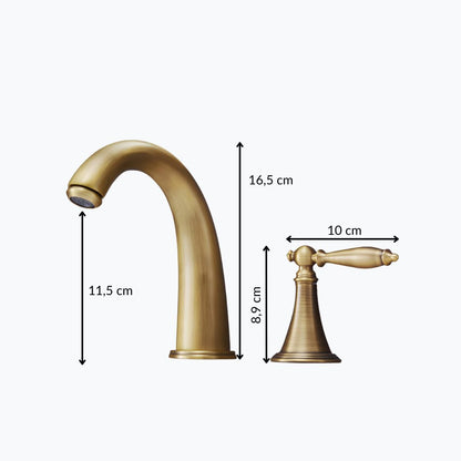 Robinet de lavabo classique 3 trous – bronze antique