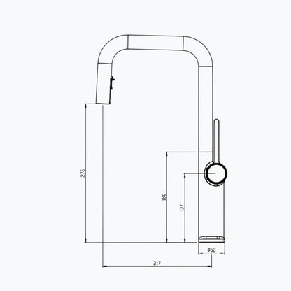Robinet cuisine en laiton design – mitigeur avec bec extractible et rotatif
