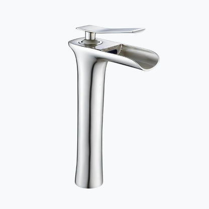 Robinet lavabo en laiton – mitigeur à bec cascade, design moderne