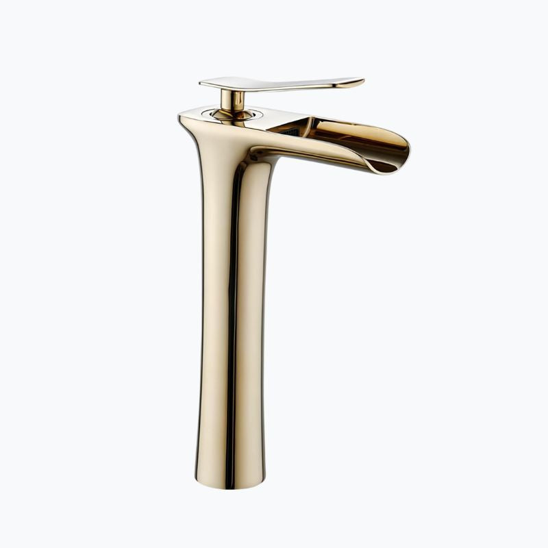 Robinet lavabo en laiton – mitigeur à bec cascade, design moderne