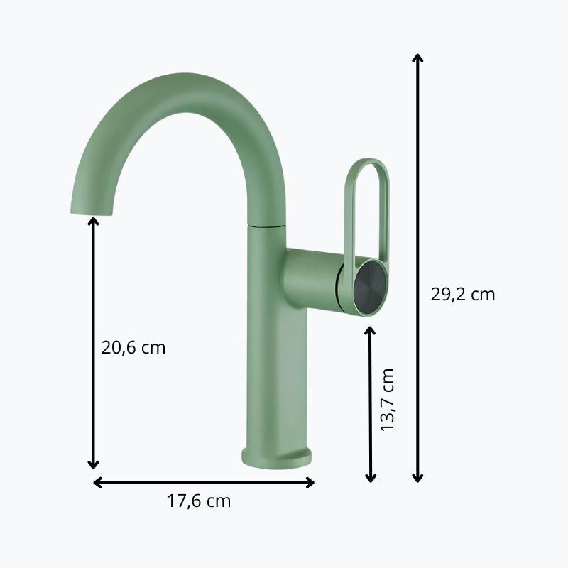 Robinet lavabo haut en laiton – mitigeur avec bec pivotant