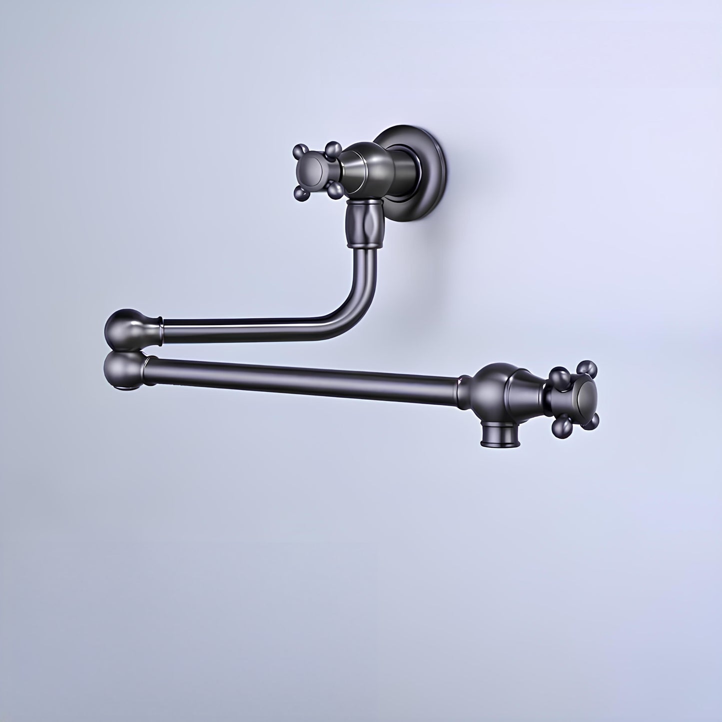 Robinet mural cuisine en laiton – bec pliable à rotation, eau froide seulement