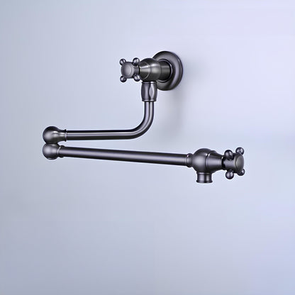 Robinet mural cuisine en laiton – bec pliable à rotation, eau froide seulement