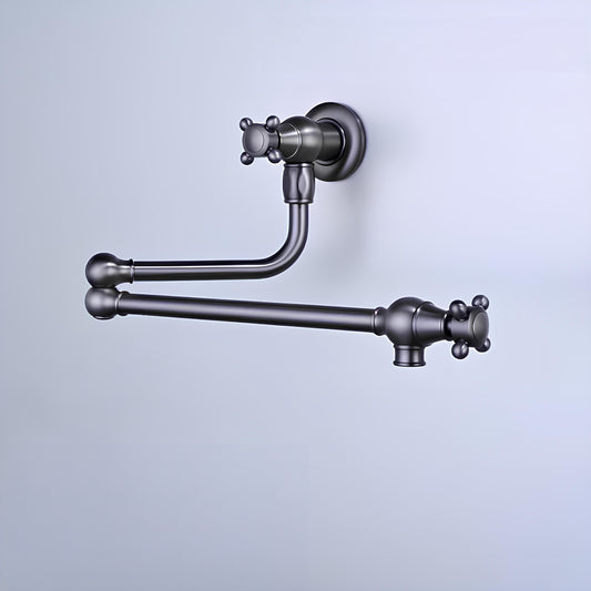 Robinet mural cuisine en laiton – bec pliable à rotation, eau froide seulement