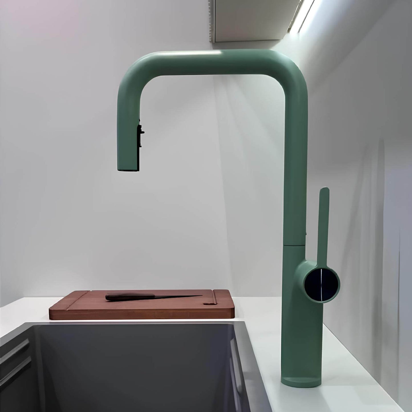 Robinet cuisine en laiton design – mitigeur avec bec extractible et rotatif