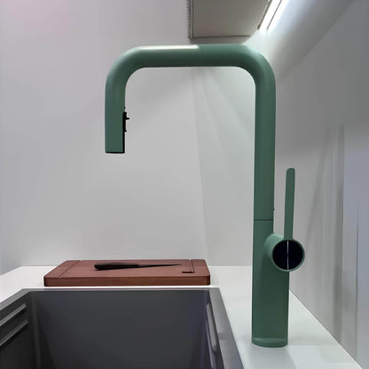 Robinet cuisine en laiton design – mitigeur avec bec extractible et rotatif