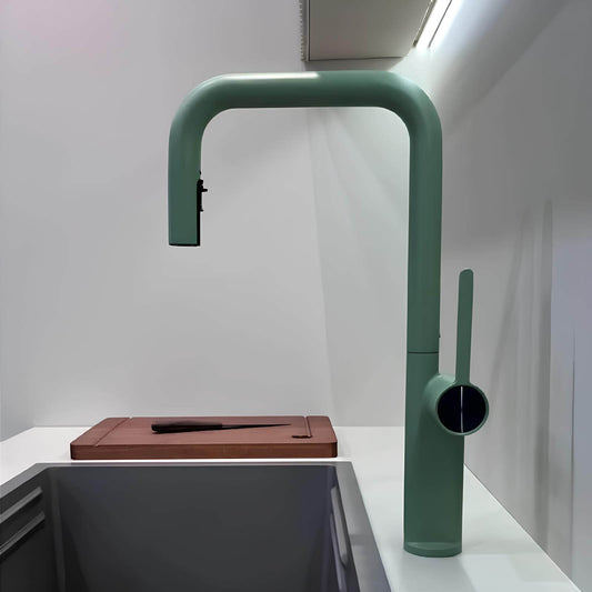 Robinet cuisine en laiton design – mitigeur avec bec extractible et rotatif