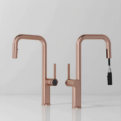 Robinet cuisine en laiton design – mitigeur avec bec extractible et rotatif
