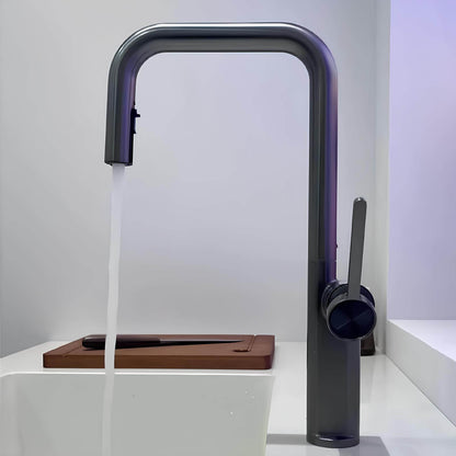 Robinet cuisine en laiton design – mitigeur avec bec extractible et rotatif
