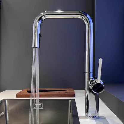 Robinet cuisine en laiton design – mitigeur avec bec extractible et rotatif