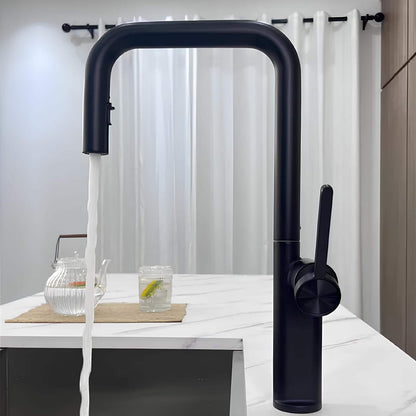 Robinet cuisine en laiton design – mitigeur avec bec extractible et rotatif