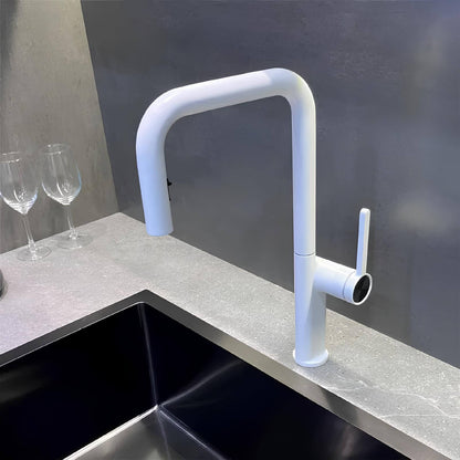 Robinet cuisine en laiton design – mitigeur avec bec extractible et rotatif
