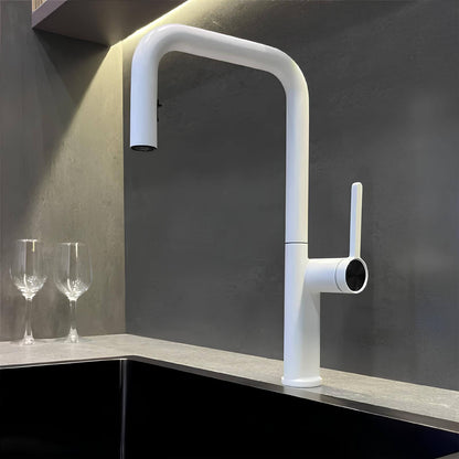 Robinet cuisine en laiton design – mitigeur avec bec extractible et rotatif