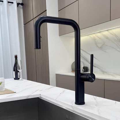Robinet cuisine en laiton design – mitigeur avec bec extractible et rotatif
