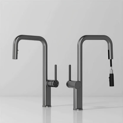 Robinet cuisine en laiton design – mitigeur avec bec extractible et rotatif