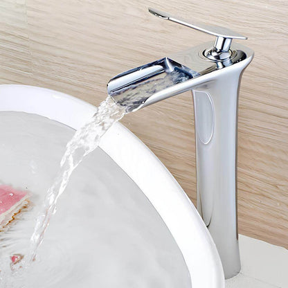 Robinet lavabo en laiton – mitigeur à bec cascade, design moderne