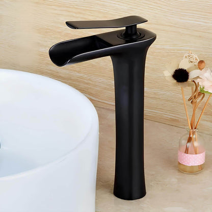 Robinet lavabo en laiton – mitigeur à bec cascade, design moderne