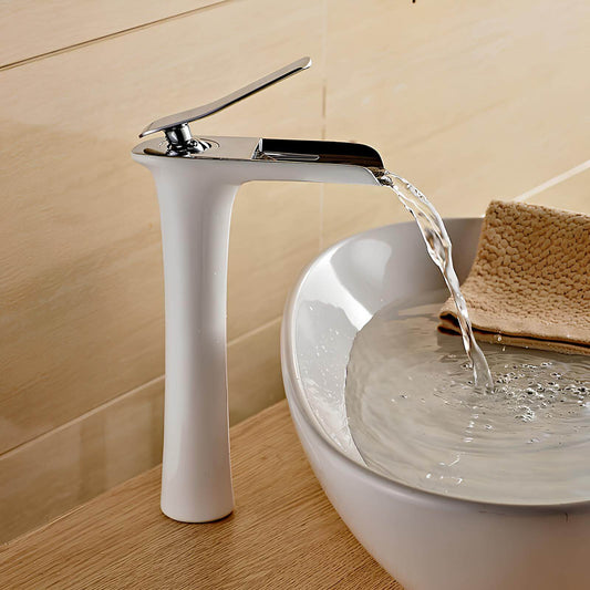 Robinet lavabo en laiton – mitigeur à bec cascade, design moderne