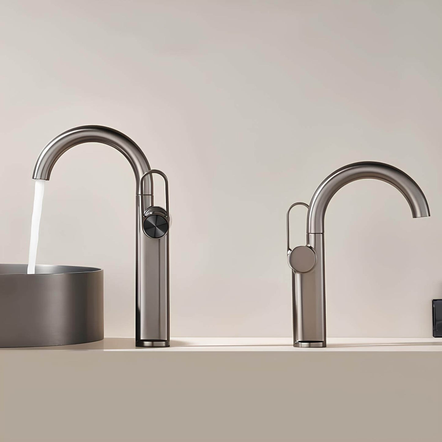 Robinet lavabo haut en laiton – mitigeur avec bec pivotant