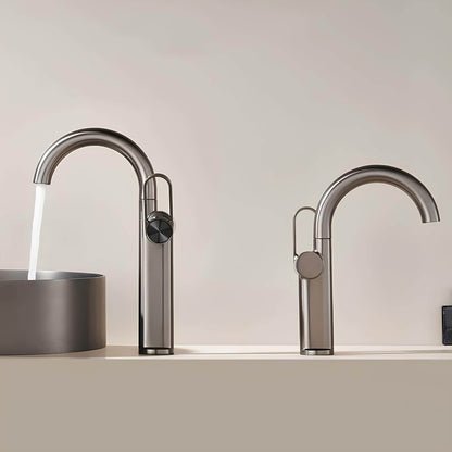 Robinet lavabo haut en laiton – mitigeur avec bec pivotant