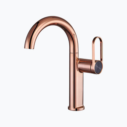 Robinet lavabo haut en laiton – mitigeur avec bec pivotant