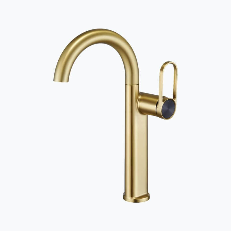 Robinet lavabo haut en laiton – mitigeur avec bec pivotant