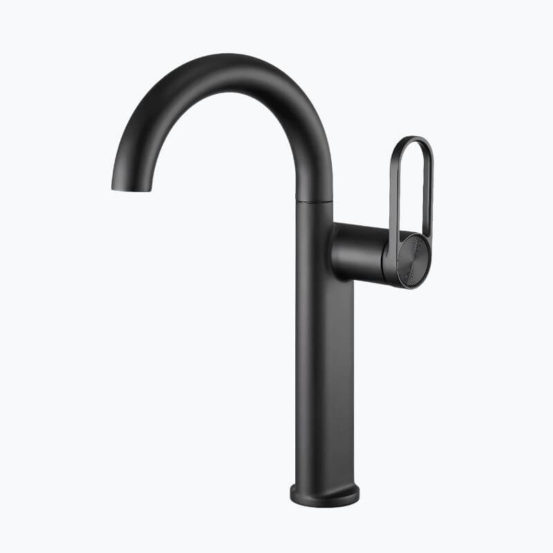 Robinet lavabo haut en laiton – mitigeur avec bec pivotant