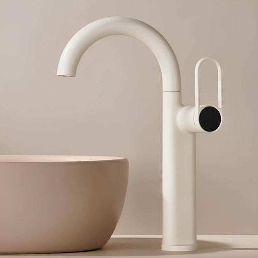 Robinet lavabo haut en laiton – mitigeur avec bec pivotant