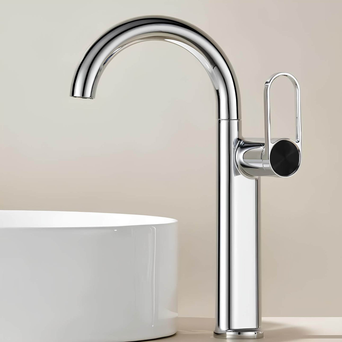 Robinet lavabo haut en laiton – mitigeur avec bec pivotant