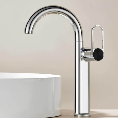 Robinet lavabo haut en laiton – mitigeur avec bec pivotant