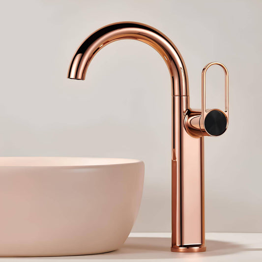 Robinet lavabo haut en laiton – mitigeur avec bec pivotant