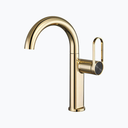 Robinet lavabo haut en laiton – mitigeur avec bec pivotant