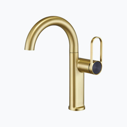 Robinet lavabo haut en laiton – mitigeur avec bec pivotant