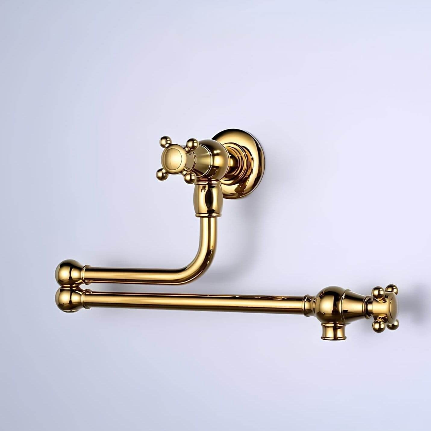 Robinet mural cuisine en laiton – bec pliable à rotation, eau froide seulement