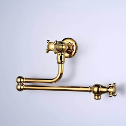 Robinet mural cuisine en laiton – bec pliable à rotation, eau froide seulement