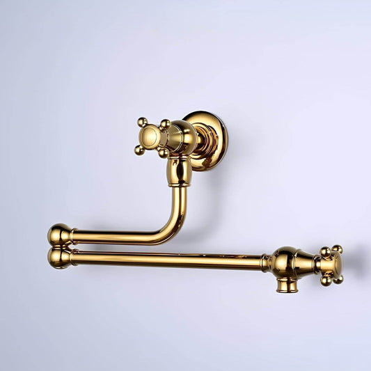 Robinet mural cuisine en laiton – bec pliable à rotation, eau froide seulement