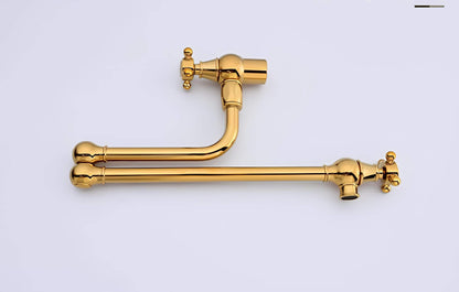 Robinet mural cuisine en laiton – bec pliable à rotation, eau froide seulement