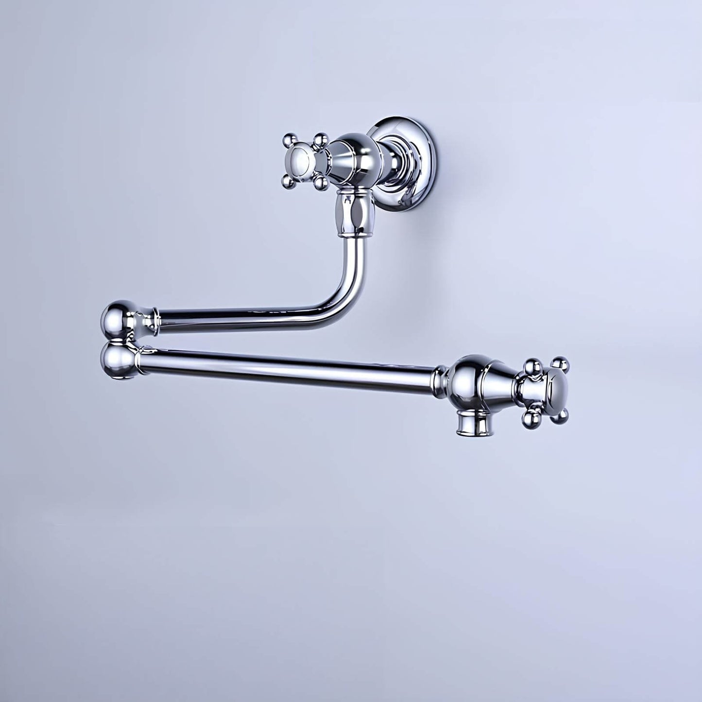 Robinet mural cuisine en laiton – bec pliable à rotation, eau froide seulement