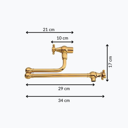 Robinet mural cuisine en laiton – bec pliable à rotation, eau froide seulement