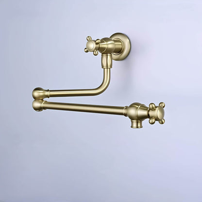 Robinet mural cuisine en laiton – bec pliable à rotation, eau froide seulement