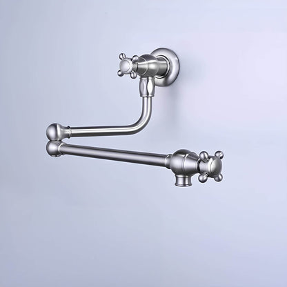Robinet mural cuisine en laiton – bec pliable à rotation, eau froide seulement