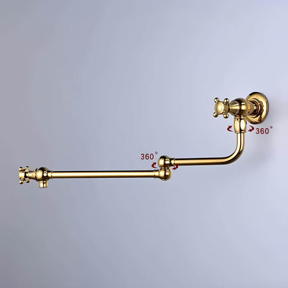 Robinet mural cuisine en laiton – bec pliable à rotation, eau froide seulement