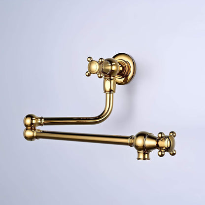Robinet mural cuisine en laiton – bec pliable à rotation, eau froide seulement