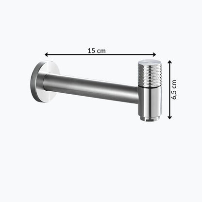 Robinet mural en acier inoxydable – eau froide uniquement, pour intérieur et extérieur