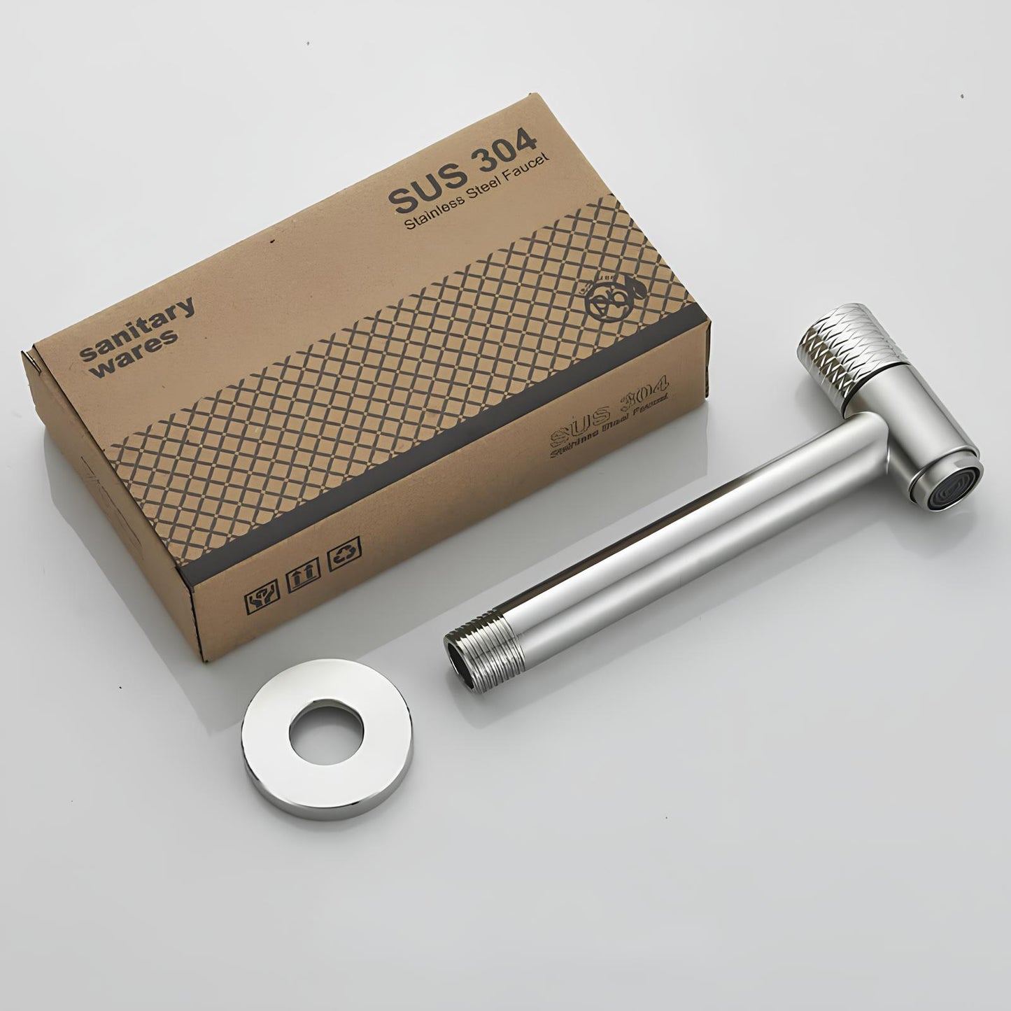 Robinet mural en acier inoxydable – eau froide uniquement, pour intérieur et extérieur