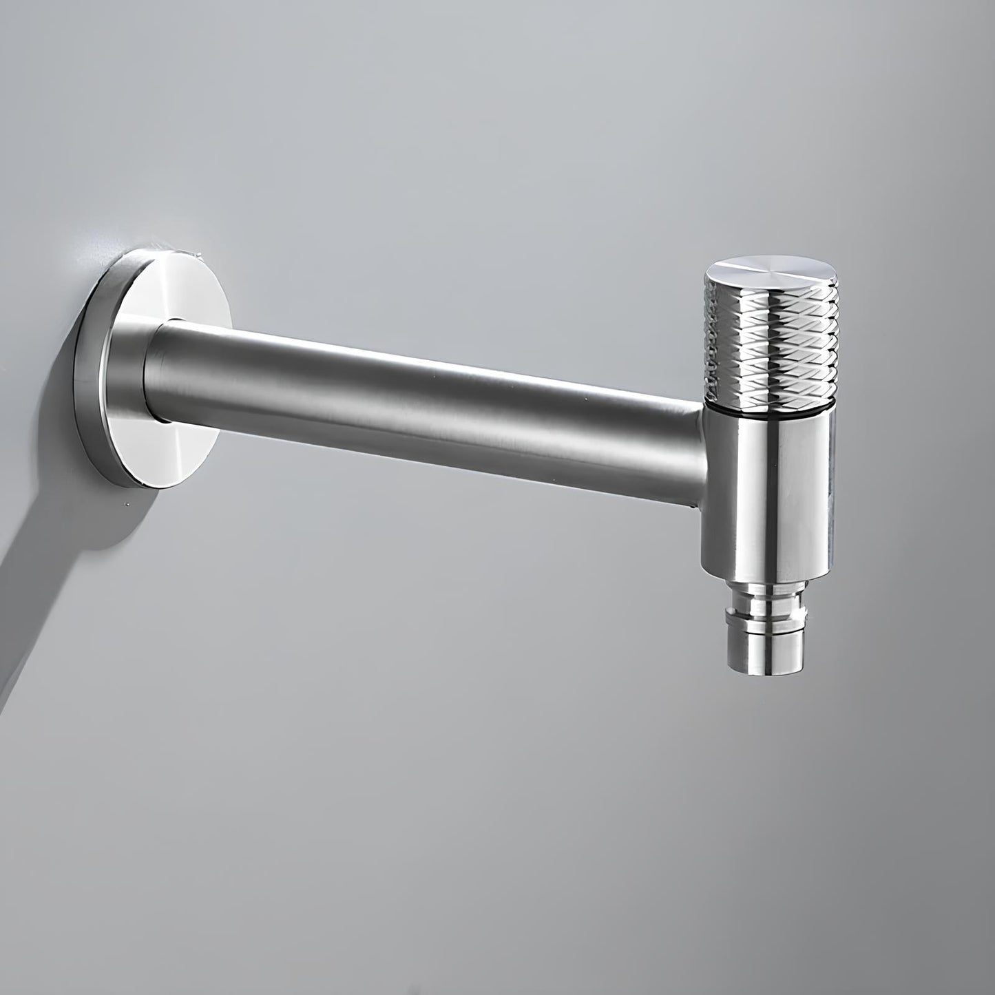 Robinet mural en acier inoxydable – eau froide uniquement, pour intérieur et extérieur